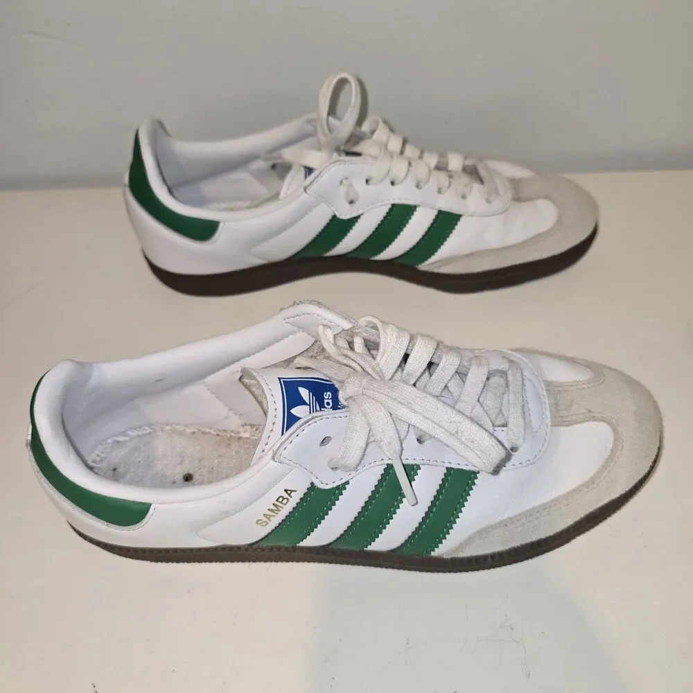 Adidas Samba OG White/Collegiate Green Size 8 No Insole